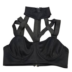 Party City Strappy Collared Cage Top with Zipper Back